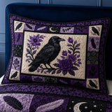 H.PAI Raven Gothic Garden Quilted 3-Piece Bedding Set