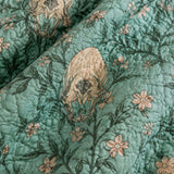 H.PAI Vintage Skull Botanical Quilted 3-Piece Bedding Set