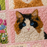 H.PAI Floral Cat Portrait Quilted 3-Piece Bedding Set