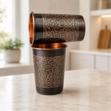 Sophia Athens 18oz Vintage Χάλκινο Ποτήρι Σετ 2 Τεμαχίων Ροζ Χρυσού Ποτηριών με Λουλούδια